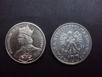 Monety 100 zł Przemysław ii z 1985r. j. foto