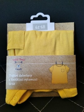 T-shirt dziecięcy z krótkimi rekawami 62-68 baby żółty 