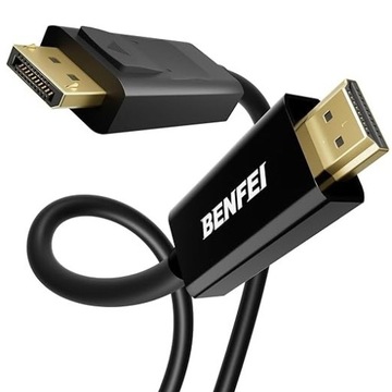 Kabel Display Port na HDMI, pozłacany Benfei