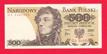 Banknot 500 zł - Tadeusz Kościuszko - Stan I