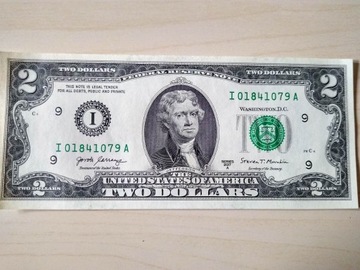 Banknoty  USA   Dwa Dolary    Nowe