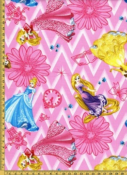 Tkanina bawełniana Disney Princess 1m # 3704