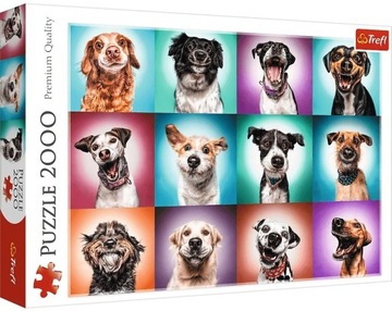 Puzzle 2000 - Zabawne psie portrety