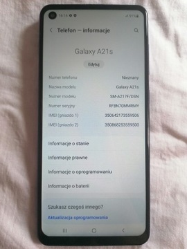 Samsung Galaxy A21s, 3/32gb pam. wew. Ładny