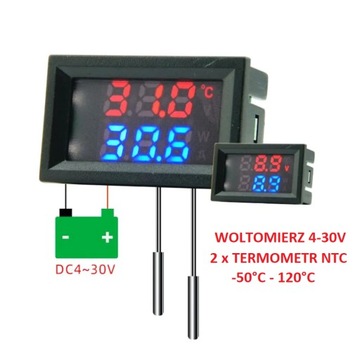 Podwójny termometr NTC woltomierz DC Moduł