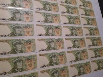 N129- DUŻY ZESTAW BANKNOTÓW PRL 50 ZŁ SERIA KA !!!