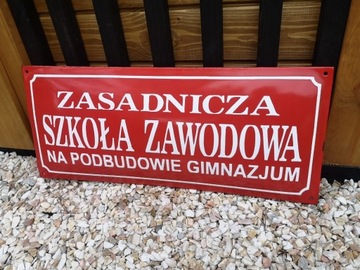 Tablica emaliowana z Krakowa zasadnicza szkoła 