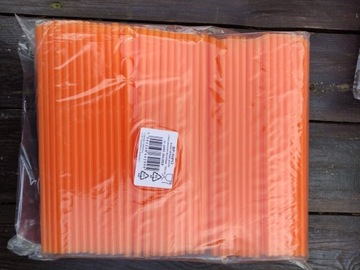Słomki rurki plastikowe 500szt 8x240 pomarańczowe 