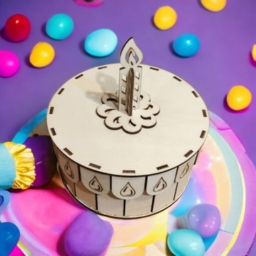 Pudełko tort na prezent urodziny