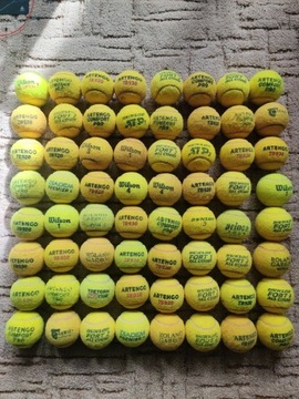 Piłki tenisowe - używane (64 sztuki)