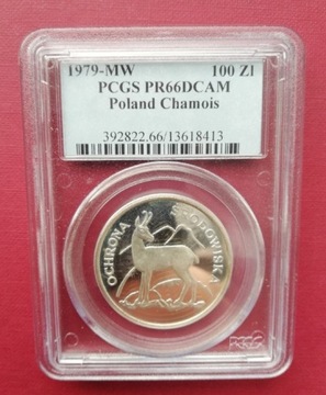 Kozica 100 zł 1979 ochrona środowiska grading PCGS