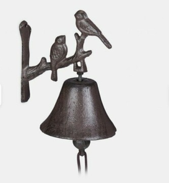 Żeliwny dzwonek do drzwi ptasi motyw