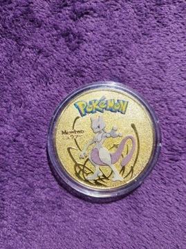 Kolekcjonerska moneta Pokemon Mewtwo Nowa