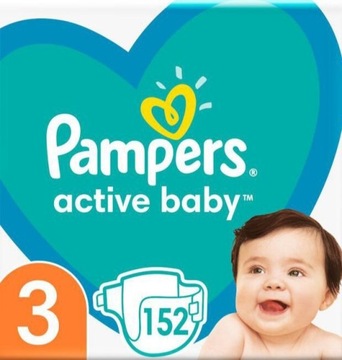 Pieluchy Pampers Active Baby rozmiar 3  152 szt.