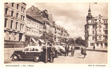 BYDGOSZCZ- Ul. 1 Maja -1950 auta parking-STAN!