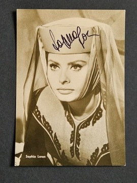 Sophia LOREN foto lata 70te oryginalny AUTOGRAF