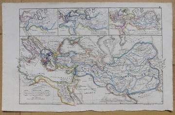 Mapa 1828 Persja Macedonia Aleksander Wielki