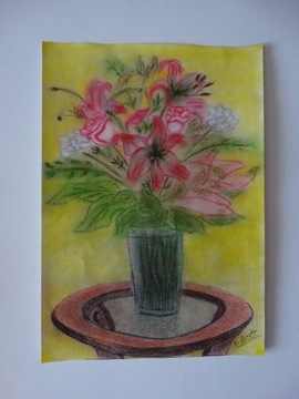 Obrazek "Bukiet kwiatów" - pastele suche