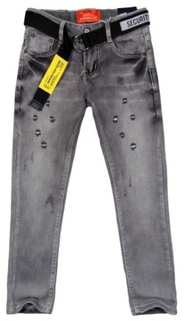 szare SPODNIE elastyczny jeans SECURITY 8Y nowe