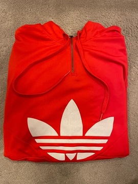 Bluza czerwona adidas logo S 36 z kapturem