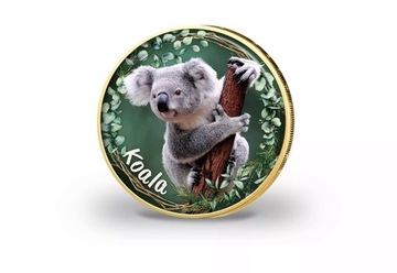 Pozłacane 2 Euro z motywem kolorystycznym - KOALA