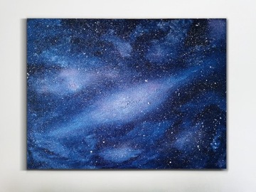 Obraz olejny galaktyka abstrakcja 60x80 cm