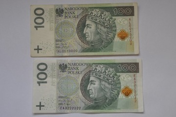 100 złotych 2012-18.Radary 2 sztuki