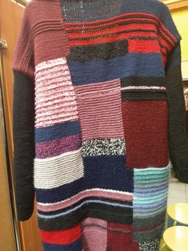 kardigan sweter ręcznie robiony na drutach 