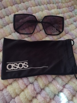 ASOS/Czarne okulary przeciwsłoneczne w etui/NOWE