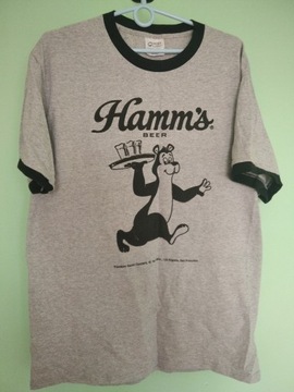 Koszulka t-shirt miś Hamm's piwo retro vintage L