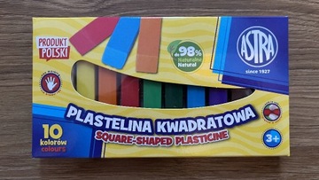 Plastelina Astra 10 kolorów kwadratowa