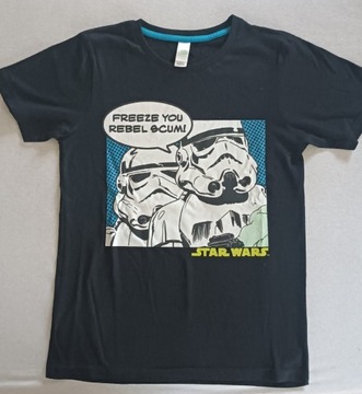 T-shirt czarny STAR WARS bawełna C&A r.146/152