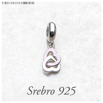 Charms Pandora Srebro 925 Splecione Serca Love