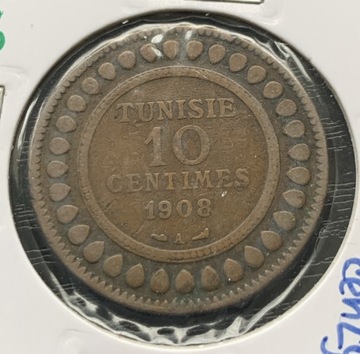Tunezja 10 centymów, 1326 (1908)