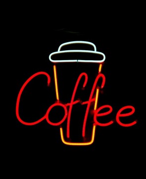 Coffee KAWA neon LED reklama wewnętrzna