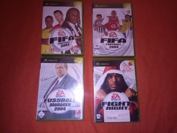 XBOX 4gry FIFA 2003/4 FUSSBALL MANAGER FIGHT NIGHT