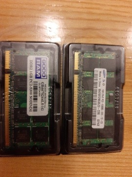 Pamięć RAM do laptopa 2x1GB DDR2 667 MHz