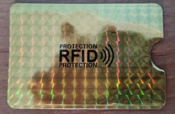 ETUI OCHRONNE KART RFID - złoty - kwadraty