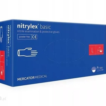 Rękawice nitrylowe nitrylex basic 100 szt L