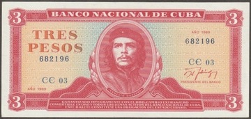 Kuba 3 pesos 1989 - Che Guevara - stan UNC