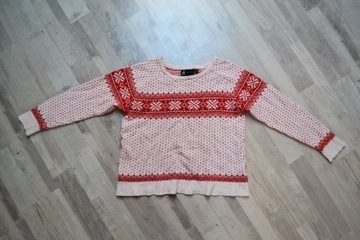 Sweter wełniany świąteczny M L