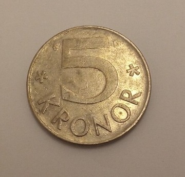 Szwecja 5 kron 1990 rok