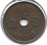 Finlandia 10 pennia 1942