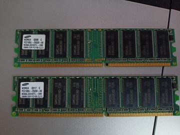 2 x Samsung 256 MB DDR PC2100 CL2.5 