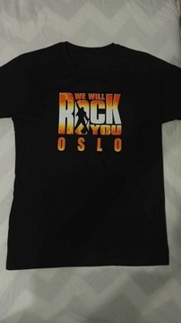 T-shirt męski QUEEN "WE WILL ROCK YOU OSLO" r. S
