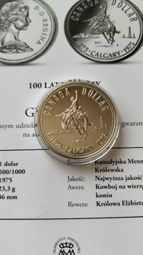 Kanada 1 dolar, 1975 r srebro