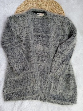 Sweter kardigan 134/140 H&M dziewczynka włochaty 