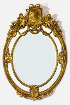 Monumentalne lustro złocone, dr. pol. XIX wieku.