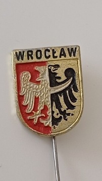 Stara przypinka PRL metalowy znaczek Wrocław