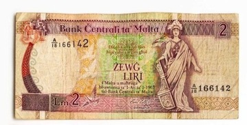 Banknot 2 lira maltańska Malta 1994 P.45